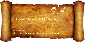 Tibor Apollónia névjegykártya